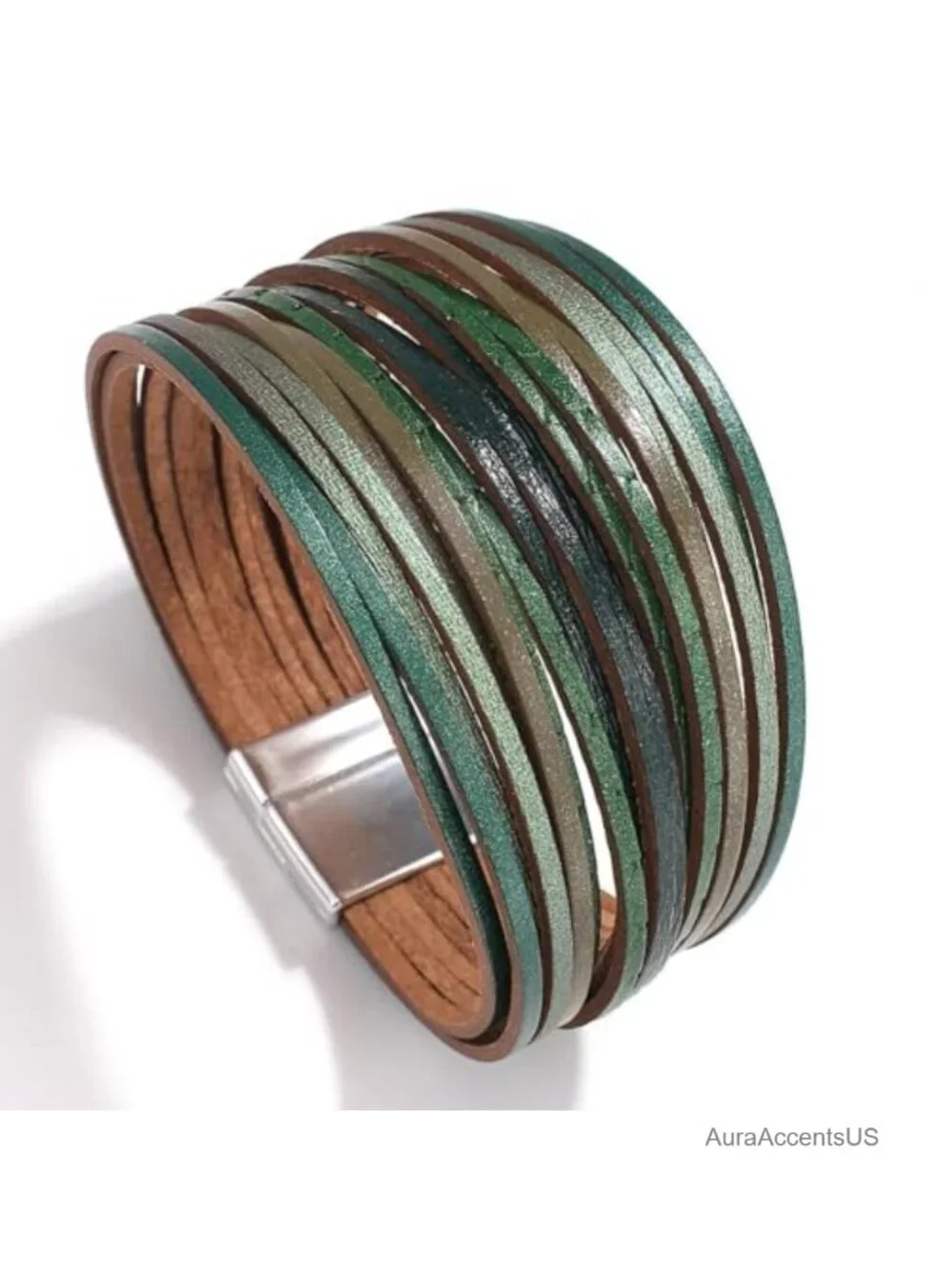 Faux Leather Wrap Bracelet Boho Western Cuff Layered Jewelry for Women